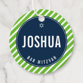 BAR MITZVAH eenvoudig modern nfl. groen marineblau Bedankjes Labels