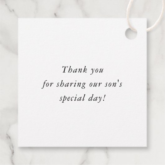 BAR MITZVAH eenvoudig modern strak geometrisch zwa Bedankjes Labels (Achterkant)