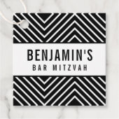 BAR MITZVAH eenvoudig modern strak geometrisch zwa Bedankjes Labels (Voorkant)