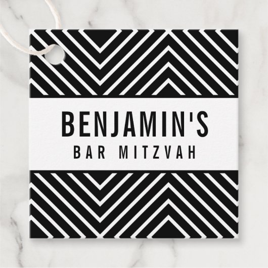 BAR MITZVAH eenvoudig modern strak geometrisch zwa Bedankjes Labels (Voorkant)