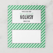 BAR MITZVAH eenvoudig modern vet blok zwart groen Plaatskaartje (Buitenkant ongevouwen)