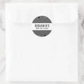 BAR MITZVAH eenvoudig modern vet geometrisch zwart Ronde Sticker (Tas)