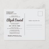 Bar Mitzvah Eenvoudige Aangepaste Fotouitnodiging Uitnodiging Briefkaart (Achterkant)