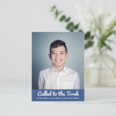 Bar Mitzvah Eenvoudige Aangepaste Fotouitnodiging Uitnodiging Briefkaart (Staand voorkant)