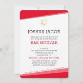 BAR MITZVAH eenvoudige moderne rode gouden ster Kaart (Voorkant)