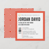 BAR MITZVAH eenvoudige moderne typografie sinaasap Kaart (Voorkant / Achterkant)