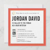 BAR MITZVAH eenvoudige moderne typografie sinaasap Kaart (Voorkant)