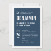 BAR MITZVAH eenvoudige moderne typografie wit Kaart (Voorkant)