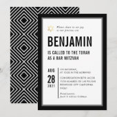BAR MITZVAH eenvoudige moderne typografie zwart wi Kaart (Voorkant / Achterkant)