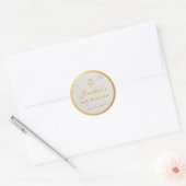 Bar Mitzvah Elegant Faux Gold Marble Calligraphy Ronde Sticker (Envelop)