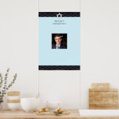 Bar Mitzvah, Elegant Zwart, Foto, Inschrijfbord Poster (Keuken)