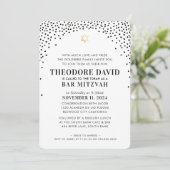 BAR MITZVAH elegante moderne boog zwart goud Kaart (Staand voorkant)