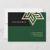 Bar Mitzvah elke kleur met Gold Star van David RSV RSVP Kaartje (Voorkant)