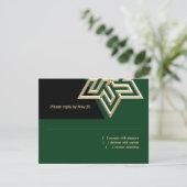 Bar Mitzvah elke kleur met Gold Star van David RSV RSVP Kaartje (Staand voorkant)