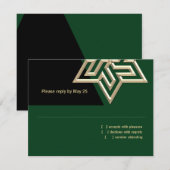 Bar Mitzvah elke kleur met Gold Star van David RSV RSVP Kaartje (Voorkant / Achterkant)