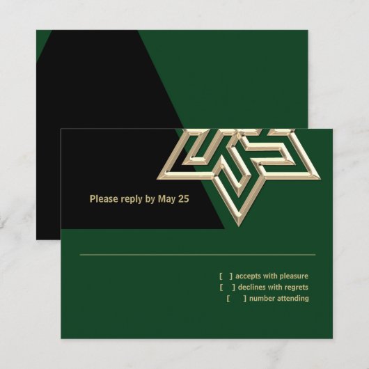 Bar Mitzvah elke kleur met Gold Star van David RSV RSVP Kaartje (Voorkant / Achterkant)