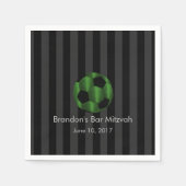 Bar Mitzvah Emerald Green en Black Voetbal Servetten (Voorkant)