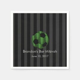 Bar Mitzvah Emerald Green en Black Voetbal Servetten
