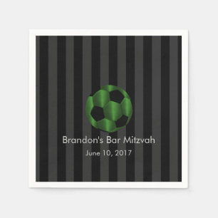 Bar Mitzvah Emerald Green en Black Voetbal Servetten