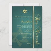 Bar Mitzvah/emerald green/gold Kaart (Voorkant)
