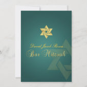 Bar Mitzvah/emerald green/gold Kaart (Achterkant)