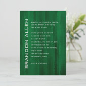 Bar Mitzvah Emerald Green Techno Streaks Kaart (Staand voorkant)