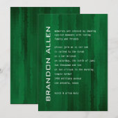 Bar Mitzvah Emerald Green Techno Streaks Kaart (Voorkant / Achterkant)