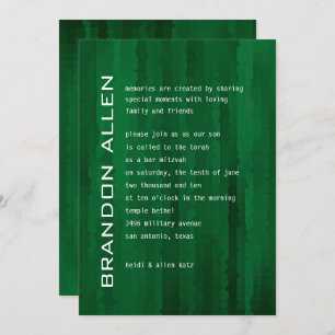 Bar Mitzvah Emerald Green Techno Streaks Kaart