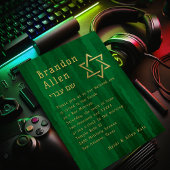 Bar Mitzvah Emerald Green Techno Streaks Kaart