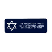 Bar Mitzvah en Bat Mitzvah Blue Address Etiket (Voorkant)