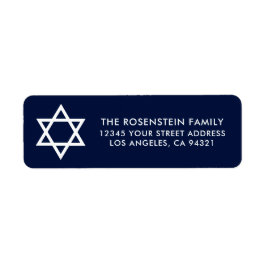 Bar Mitzvah en Bat Mitzvah Blue Address Etiket