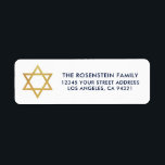 Bar Mitzvah en Bat Mitzvah Blue Gold Address Etiket<br><div class="desc">Bar Mitzvah en Bat Mitzvah Blue White Gold Address label</div>