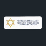 Bar Mitzvah en Bat Mitzvah Blue Gold Address Etiket<br><div class="desc">Bar Mitzvah en Bat Mitzvah Blue White Gold Address label</div>