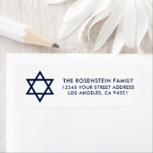 Bar Mitzvah en Bat Mitzvah Blue White Address Etiket (Insitu)