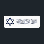 Bar Mitzvah en Bat Mitzvah Blue White Address Etiket<br><div class="desc">Bar Mitzvah en Bat Mitzvah Blue en White Address Label</div>