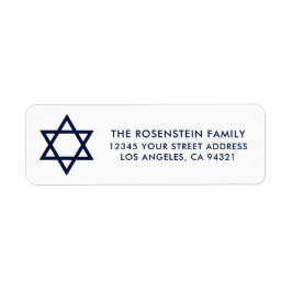 Bar Mitzvah en Bat Mitzvah Blue White Address Etiket