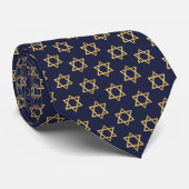 Bar Mitzvah Faux Gold Navy Blauw Jongen Ster van D Stropdas (Opgerold)