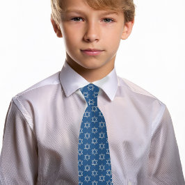 Bar Mitzvah Faux Zilveren Ster van David Classic B Stropdas