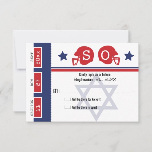 Bar Mitzvah Football Ticket RSVP (Voorkant)