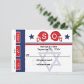 Bar Mitzvah Football Ticket RSVP Kaartje (Staand voorkant)