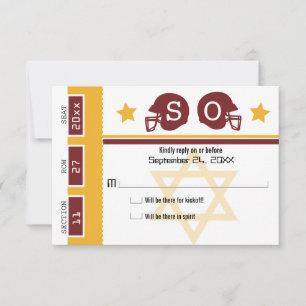 Bar Mitzvah Football Ticket RSVP Kaartje