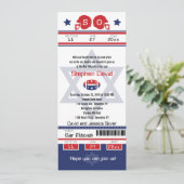 Bar Mitzvah Football Ticket Uitnodiging (Staand voorkant)