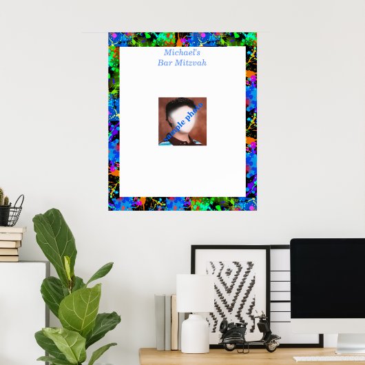 Bar Mitzvah-foto aanmeldingsbord Poster (Thuiskantoor)