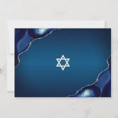 Bar Mitzvah Foto Blauwe Galaxy Waterverf Agaat Kaart (Achterkant)