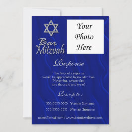 Bar mitzvah foto blue Silver RESPONSE Kaart