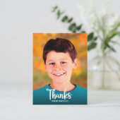 Bar Mitzvah Foto Dankjewel Moderne Script Letterty Briefkaart (Staand voorkant)