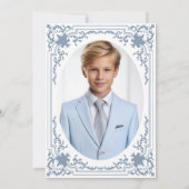 Bar Mitzvah Foto Dusty Blue Star of David Kaart (Achterkant)