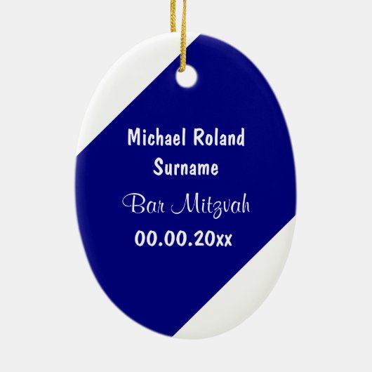 Bar Mitzvah foto keepomwille PERSONALIZE Keramisch Ornament (Achterkant)