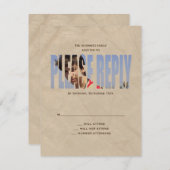 Bar Mitzvah Foto RSVP Reply Card in Tan (Voorkant / Achterkant)