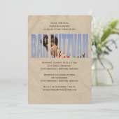 Bar Mitzvah Foto-uitnodiging in Tan Kaart (Staand voorkant)